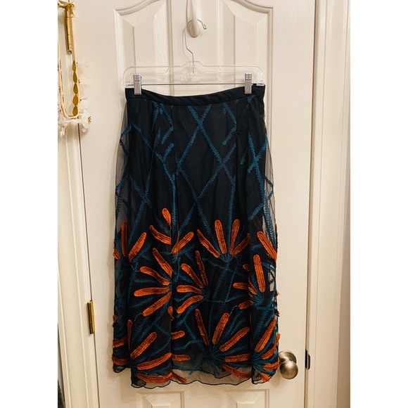 Anthropologie“Eva Franco” Embroidered A Line Skirt - Picture 2 of 2